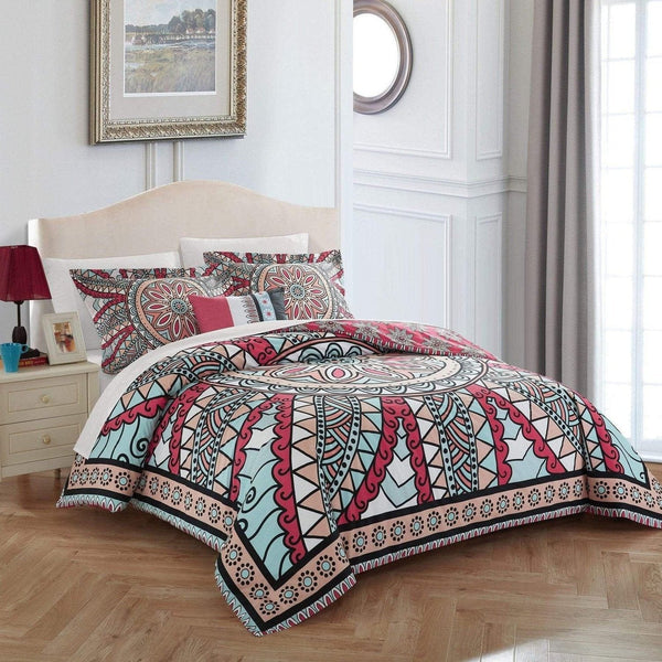 Chic Home Neil 4 Piece Cotton Duvet Cover Set Queen