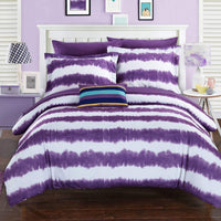 Chic Home Noah 9 Piece Tie Comforter Set Purple