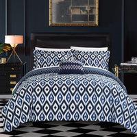 Chic Home Normani 4 Piece Reversible Duvet Cover Set Navy
