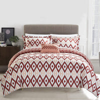 Chic Home Normani 8 Piece Reversible Duvet Cover Set Brick