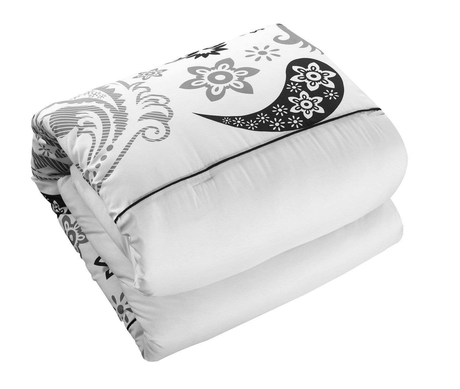 Chic Home Olivia 掛け布団20点セット クイーン グレー Chic Home Olivia 掛け布団20点セット リバーシブル ペイズリー柄 寝具