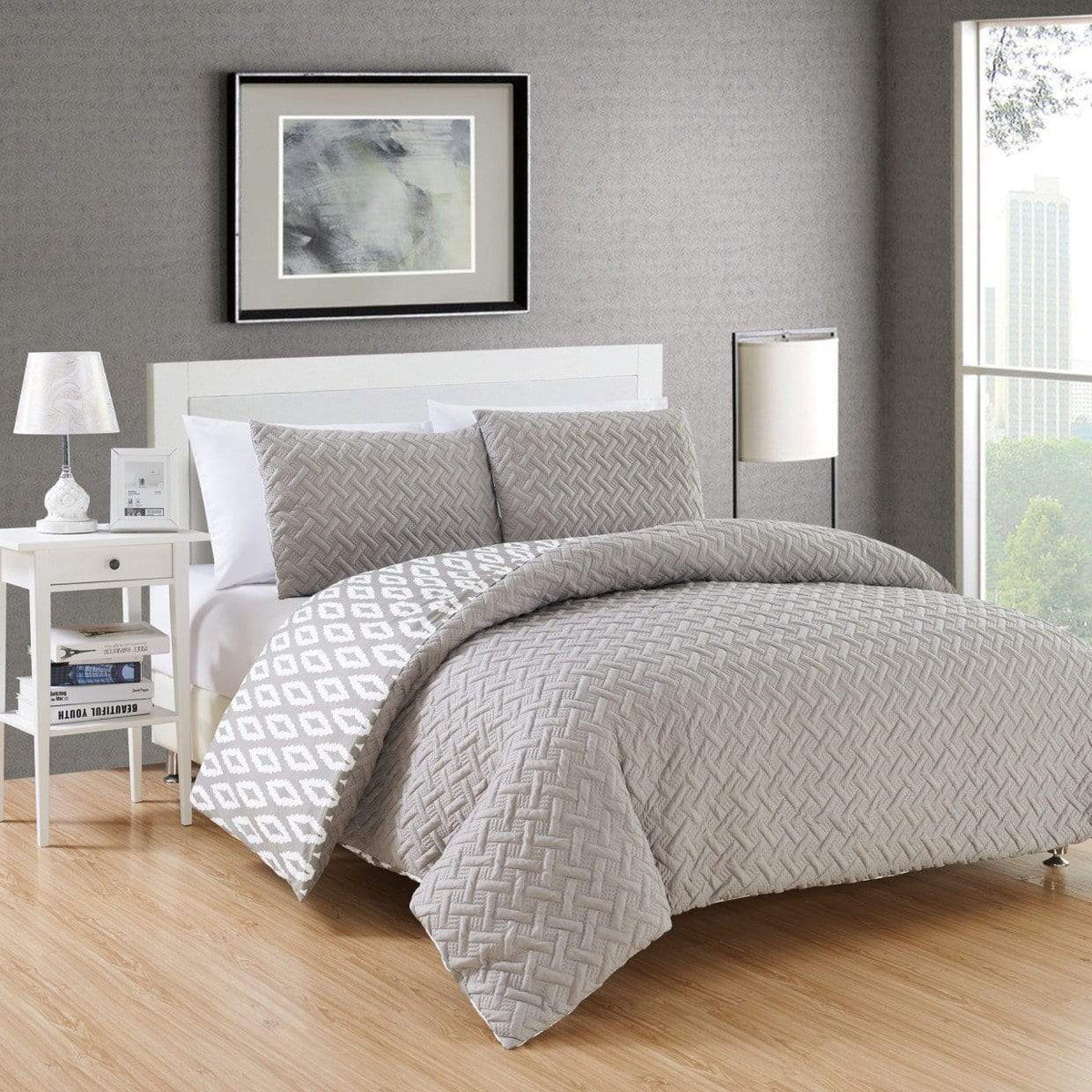 Chic Home Ora 3 Piece Reversible Comforter Set 