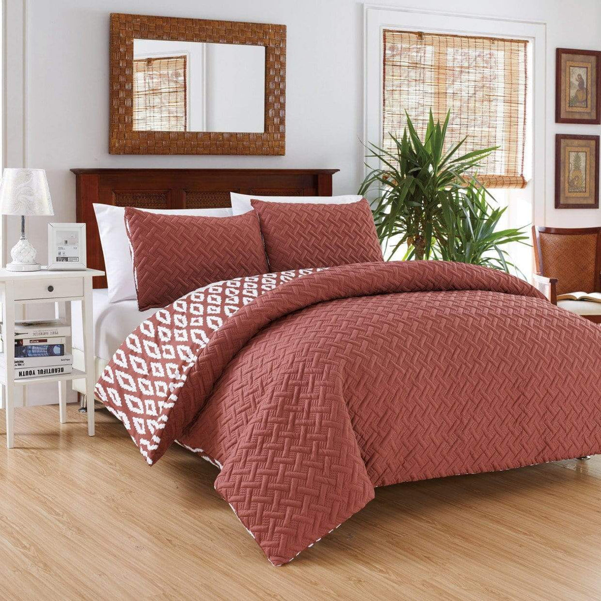 Chic Home Ora 3 Piece Reversible Comforter Set 