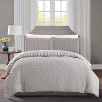 Chic Home Ora 3 Piece Reversible Comforter Set Silver