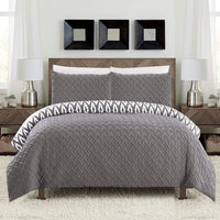Chic Home Ora 7 Piece Reversible Comforter Set Grey