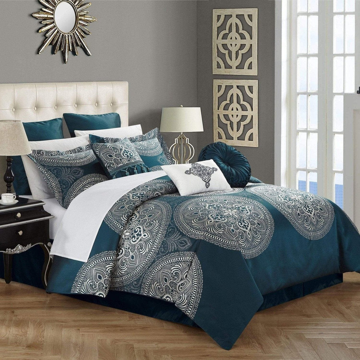 Chic Home Orchard Place 9 Piece Jacquard Comforter Set 