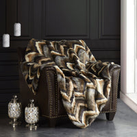 Chic Home Orna Throw Blanket Striped Chevron Shaggy Faux Fur Design 