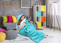 Chic Home Oscar Polka Dot Sleeping Bag with Hood Zipper Closure Aqua