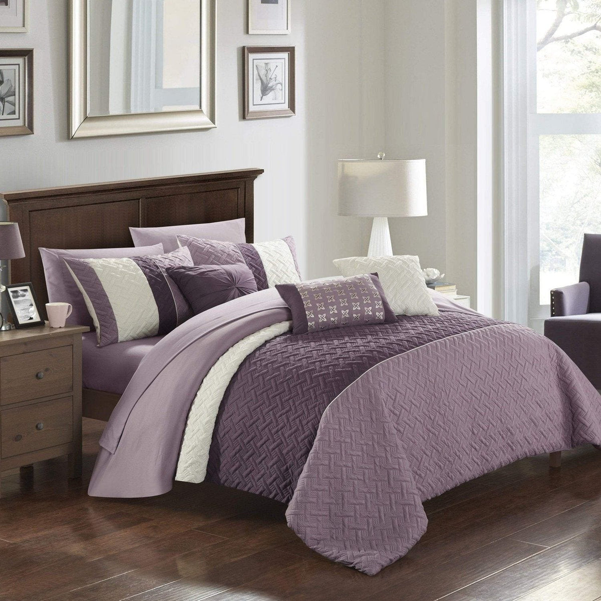 Chic Home Osnat 10 Piece Color Block Comforter Set 