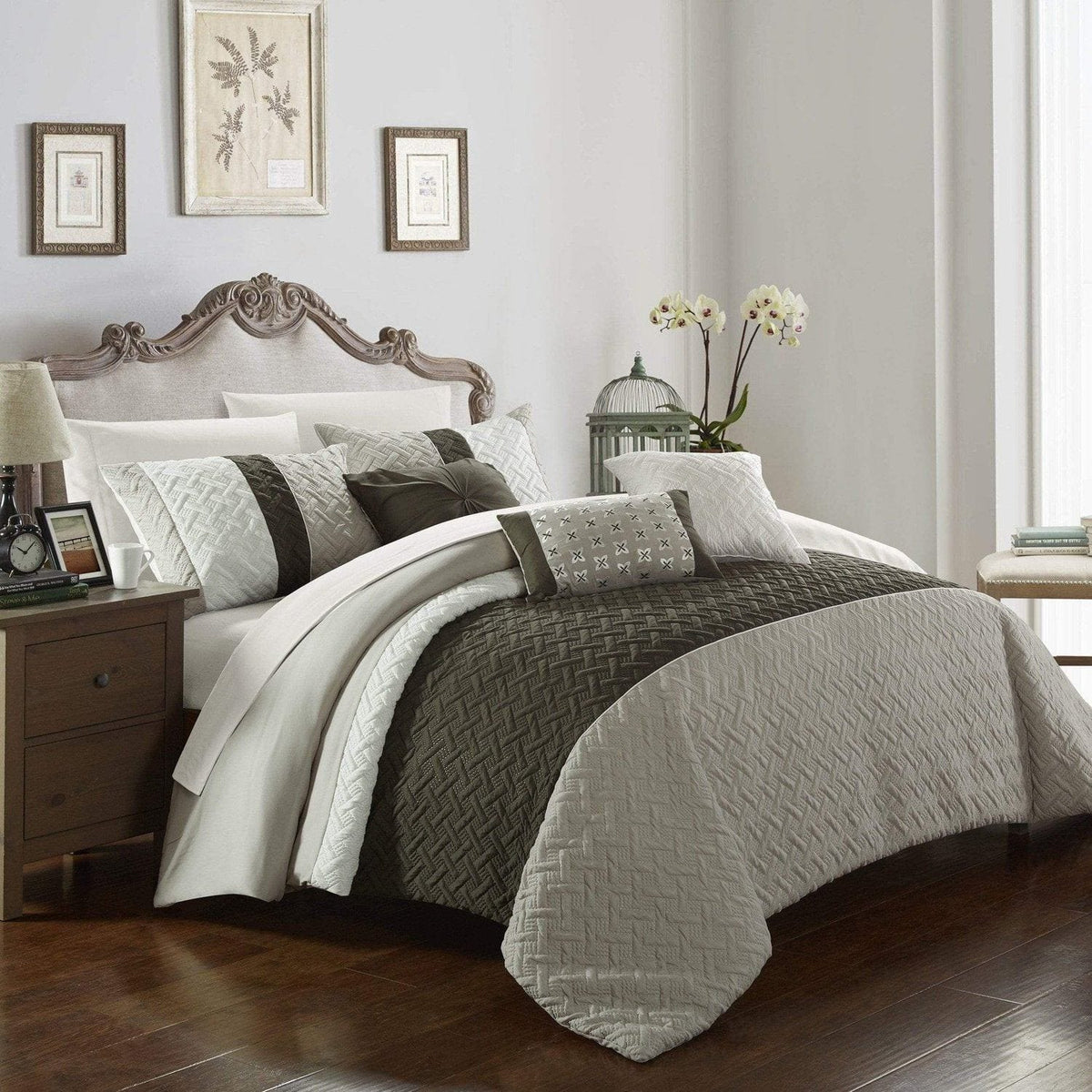 Chic Home Osnat 10 Piece Color Block Comforter Set 