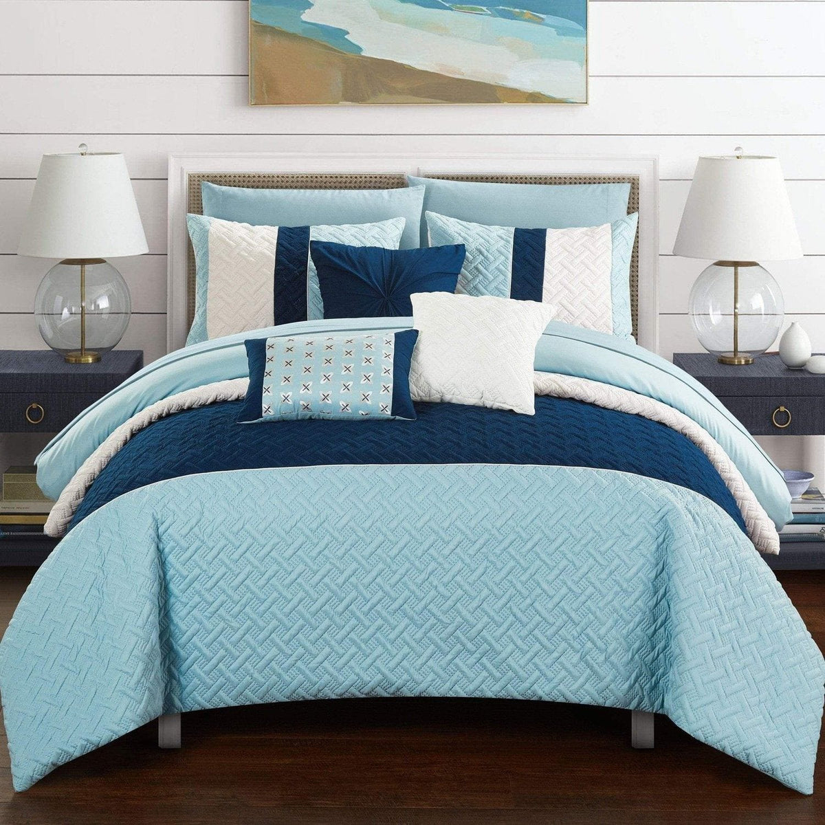 Chic Home Osnat 10 Piece Color Block Comforter Set 