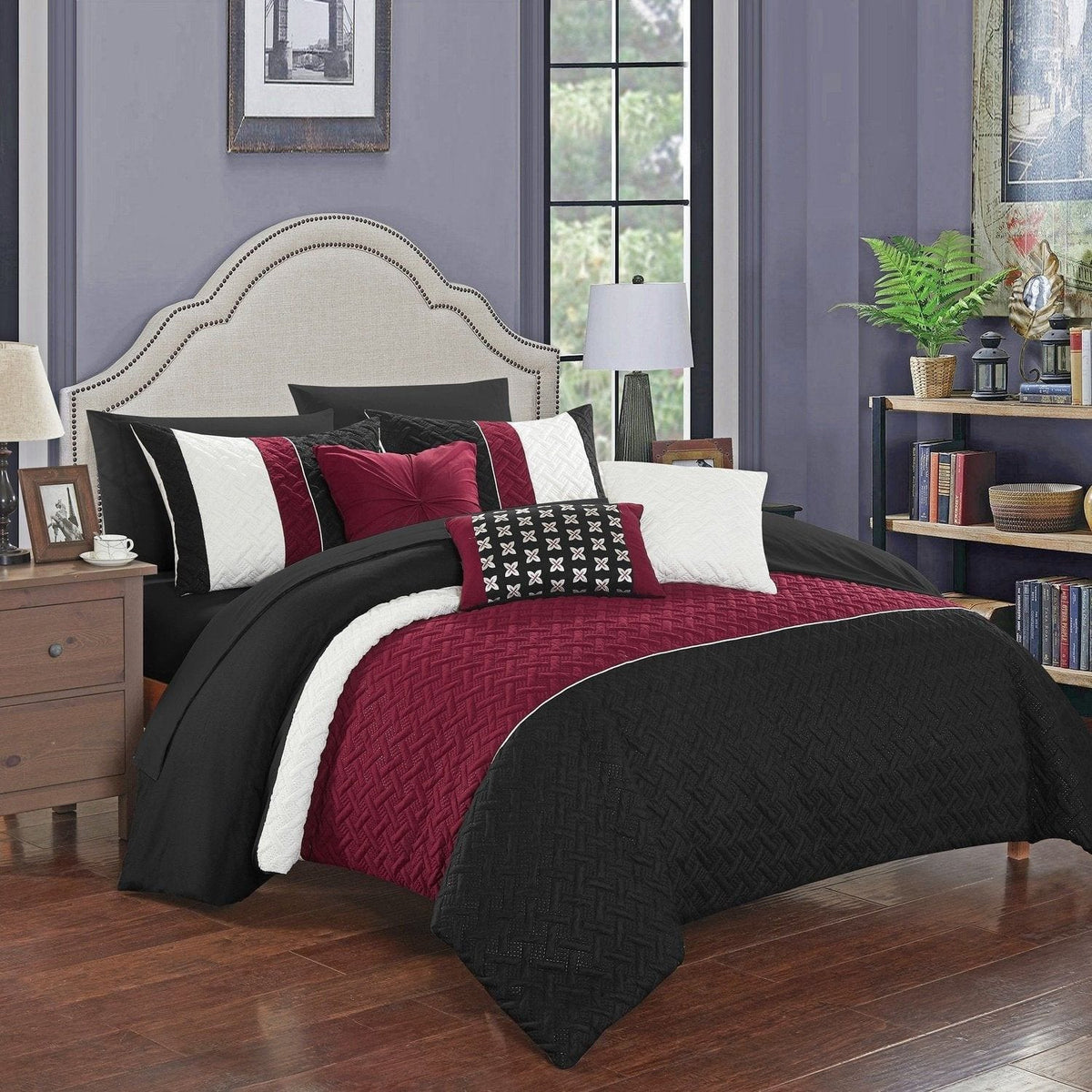 Chic Home Osnat 10 Piece Color Block Comforter Set 