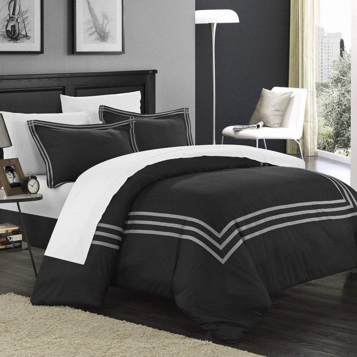 Chic Home Paige 3 Piece Hotel Duvet Cover Set 