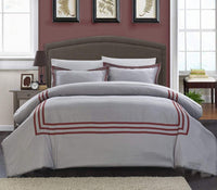 Chic Home Paige 7 Piece Hotel Duvet Cover Set Red