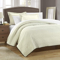 Chic Home Palermo 7 Piece Reversible Quilt Set Beige