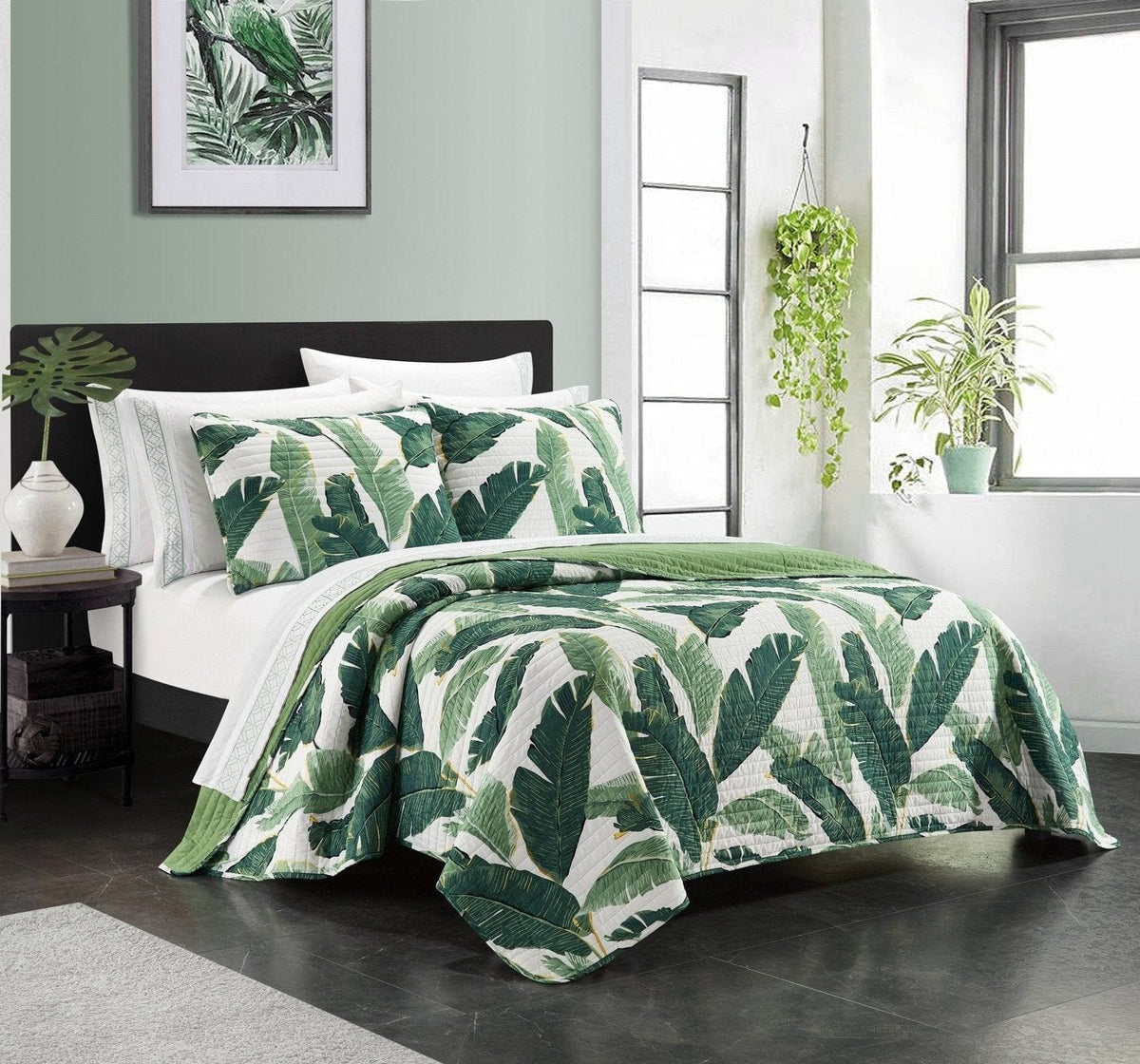 Chic Home Palm Springs 9 Piece Floral Quilt Set 