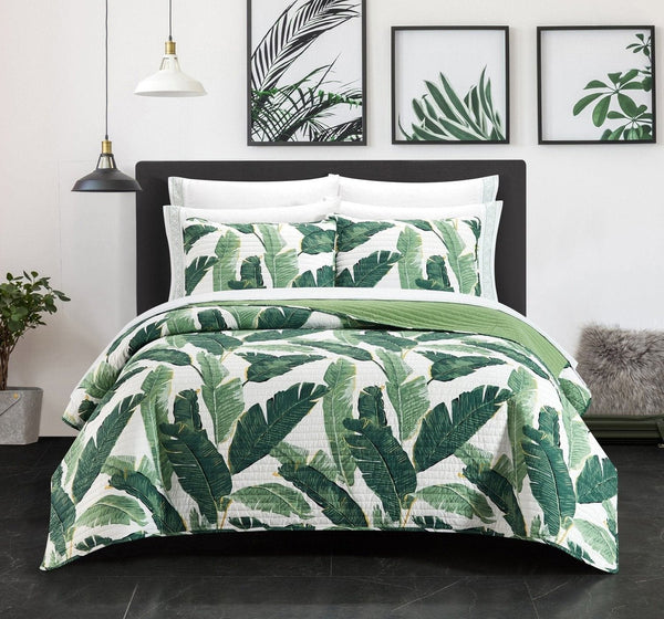 Chic Home Palm Springs 9 Piece Floral Quilt Set Twin