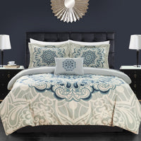 Chic Home Palmer 8 Piece Boho Comforter Set Blue