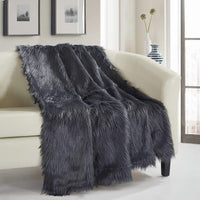 Chic Home Penina Shaggy Faux Fur Throw Blanket Grey