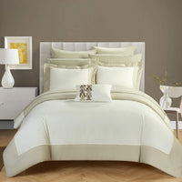 Chic Home Peninsula 10 Piece Reversible Comforter Set Beige
