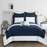 Chic Home Peninsula 10 Piece Reversible Comforter Set Navy