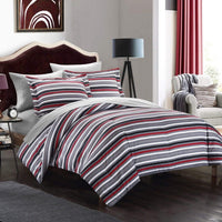 Chic Home Peyton 7 Piece Striped Comforter Set 