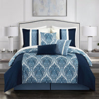 Chic Home Phantogram 11 Piece Reversible Comforter Set Navy