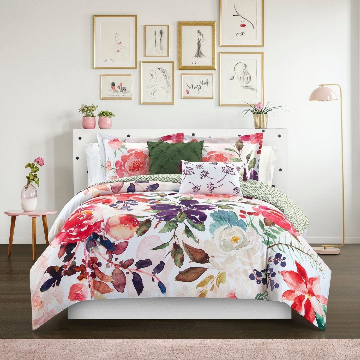 Chic Home Philia 5 Piece Reversible Floral Comforter Set Bedding