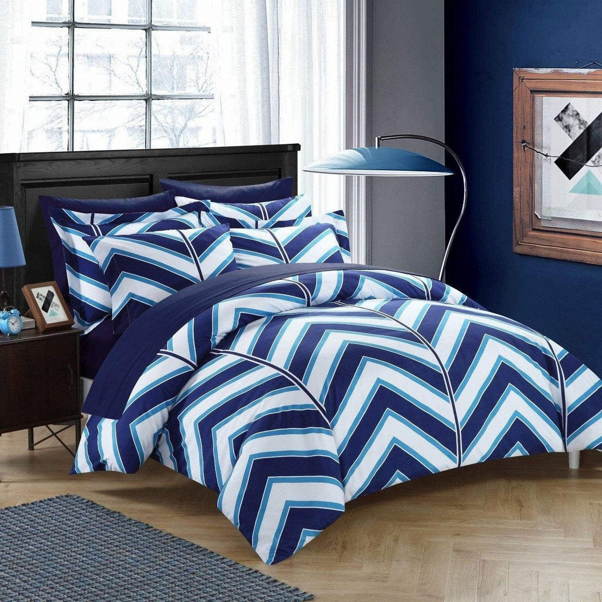 Chic Home Piper 9 Piece Reversible Duvet Cover Set 