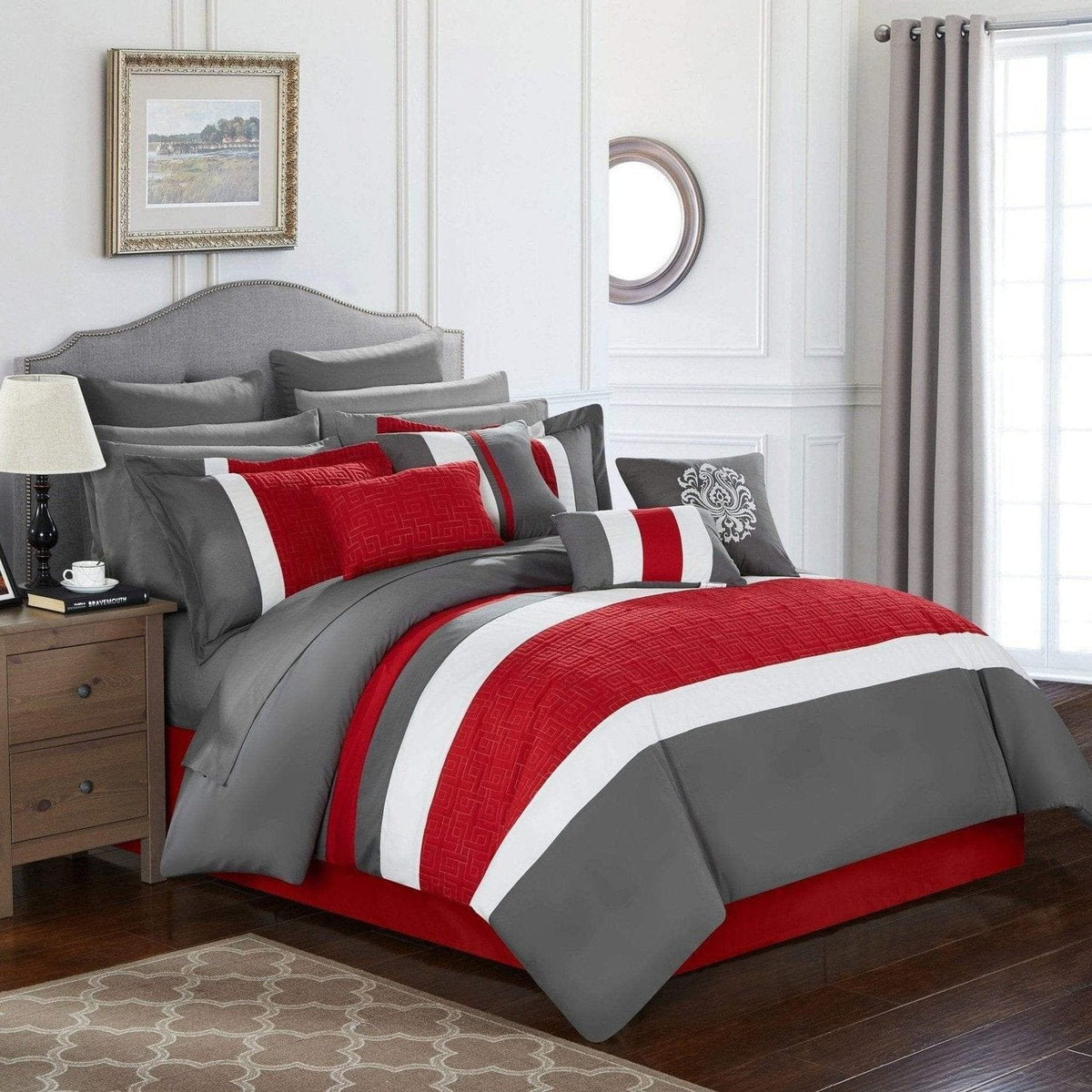 Chic Home Pisa 16 Piece Color Block Comforter Set 