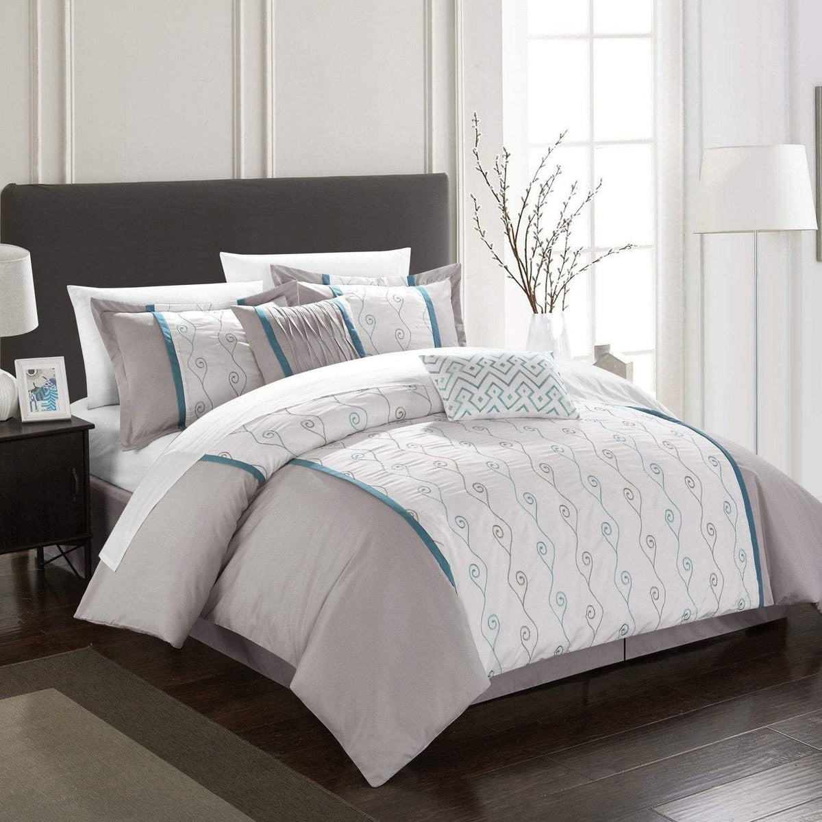 Chic Home Priston 6 Piece Embroidered Comforter Set 