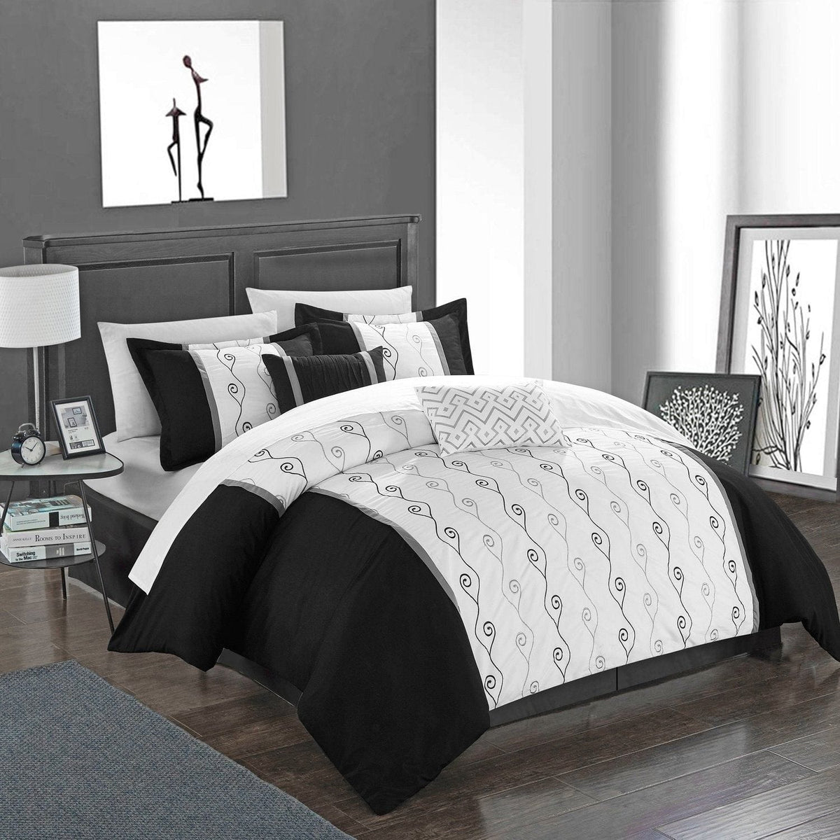 Chic Home Priston 6 Piece Embroidered Comforter Set 