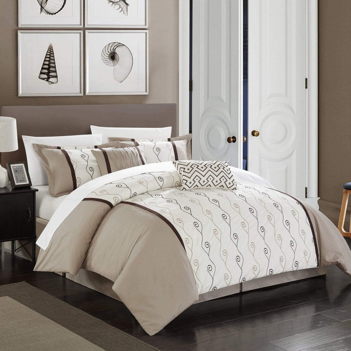 Chic Home Priston 6 Piece Embroidered Comforter Set 
