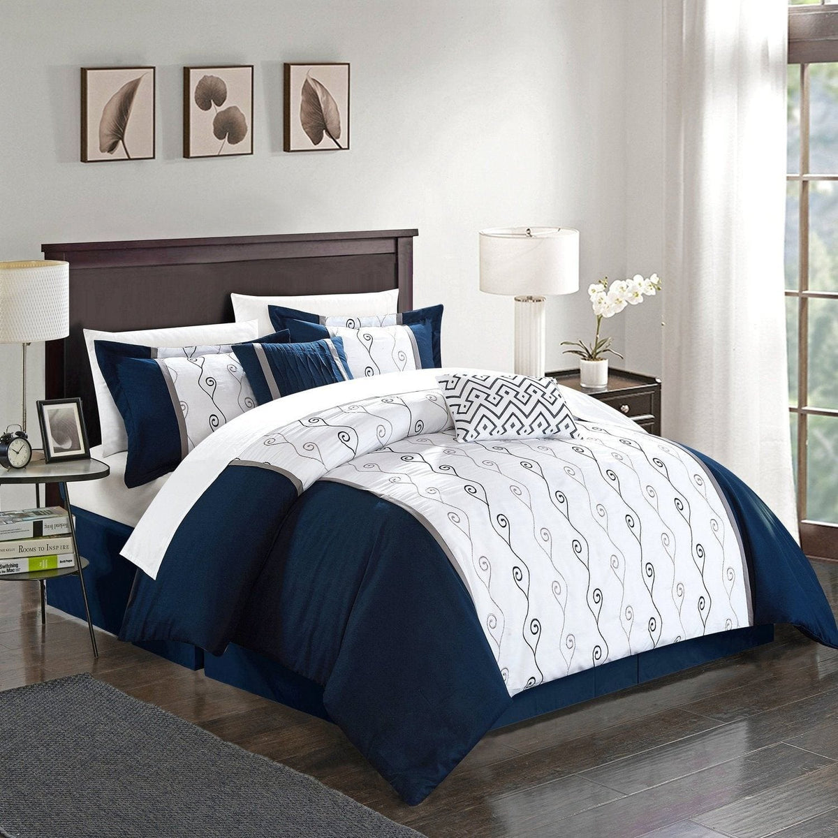 Chic Home Priston 6 Piece Embroidered Comforter Set 