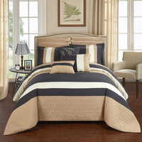 Chic Home Pueblo 10 Piece Color Block Comforter Set Grey