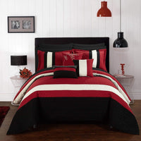 Chic Home Pueblo 10 Piece Color Block Comforter Set Red