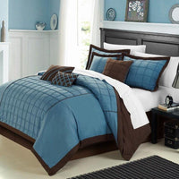Chic Home Rhodes 12 Piece Pintuck Comforter Set Blue