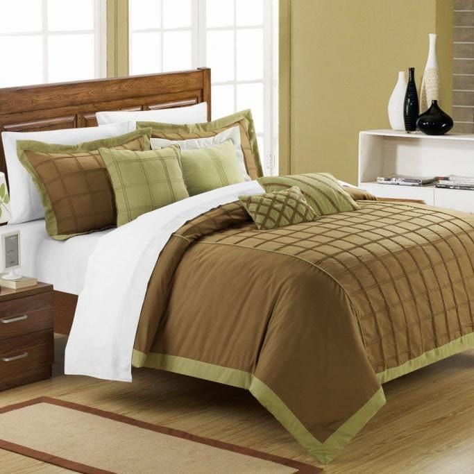 Chic Home Rhodes 12 Piece Pintuck Comforter Set Sage