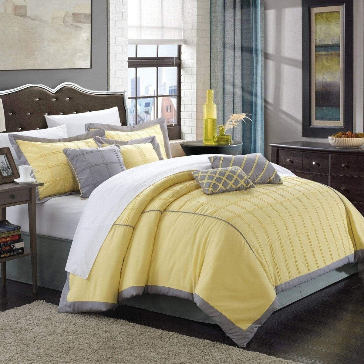 Chic Home Rhodes 8 Piece Pintuck Comforter Set 