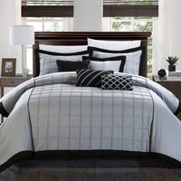 Chic Home Rhodes 8 Piece Pintuck Comforter Set Black