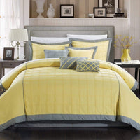 Chic Home Rhodes 8 Piece Pintuck Comforter Set Yellow