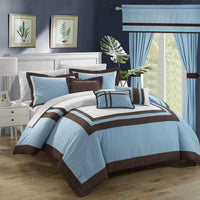 Chic Home Ritz 20 Piece Hotel Comforter Set Blue