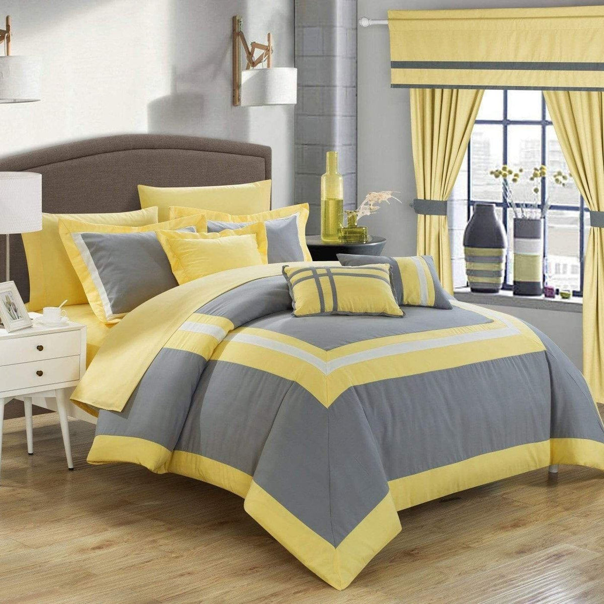 Chic Home Ritz 20 Piece Hotel Comforter Set Silver