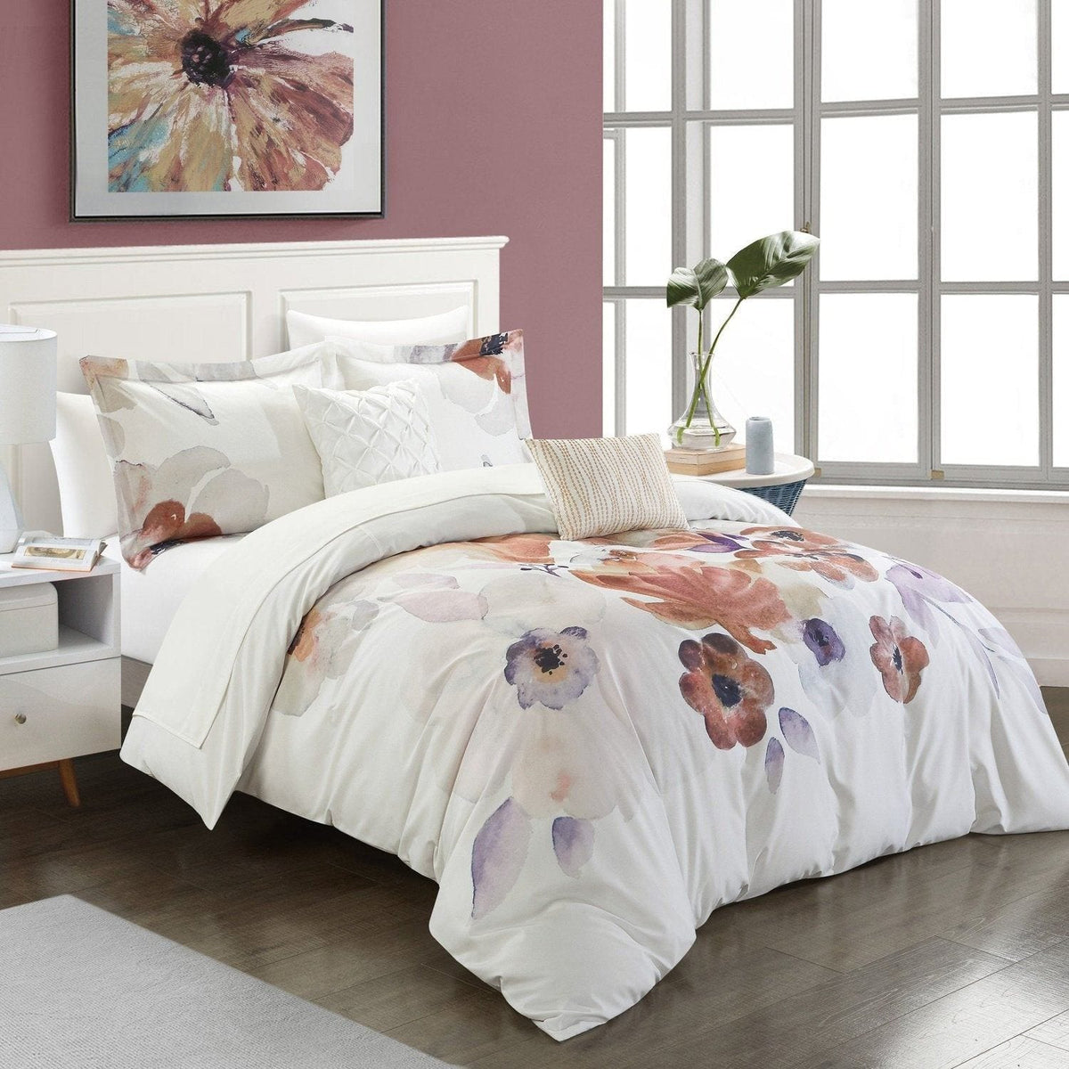 Chic Home Riverside Park 5 Piece Floral Comforter Set 