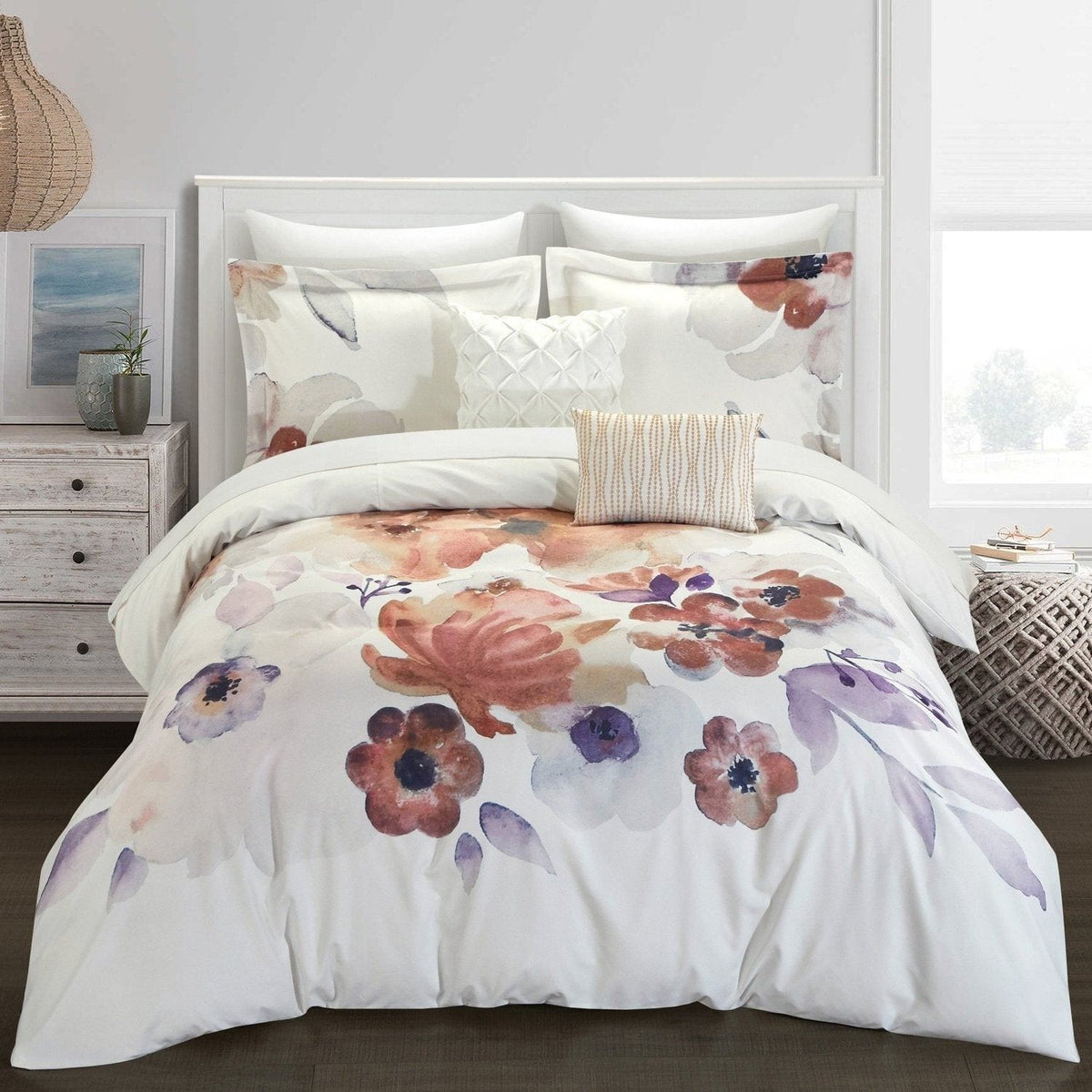 Chic Home Riverside Park 9 Piece Floral Comforter Set 