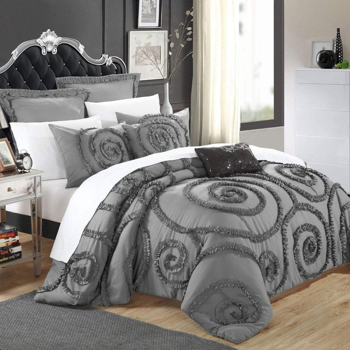 Chic Home Rosalia 7 Piece Floral Comforter Set 