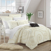 Chic Home Rosalia 7 Piece Floral Comforter Set Beige