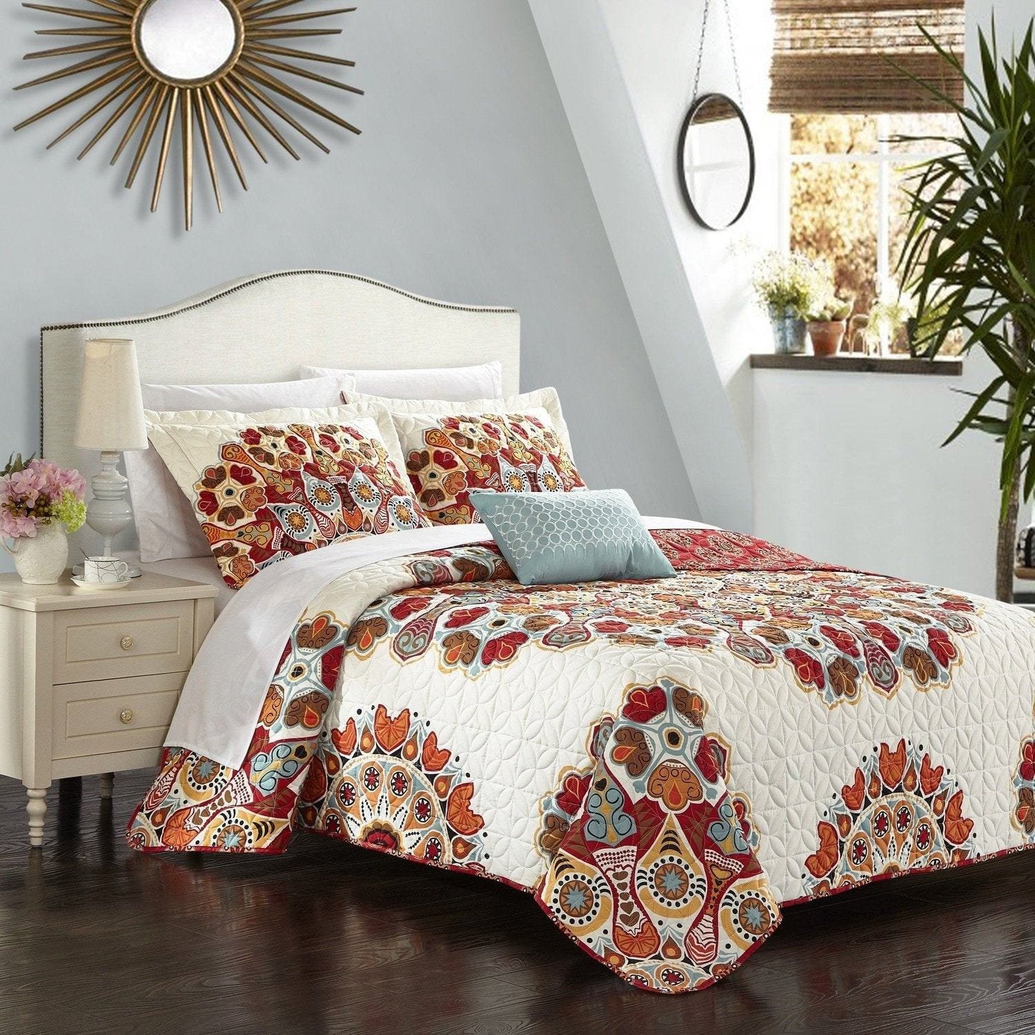 Chic Home Utopia 8 Piece Reversible Duvet Cover Set Patchwork Bohemian  Paisley Print Design Bed in
