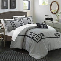 Chic Home Royalton 8 Piece Cotton Duvet Cover Set Grey