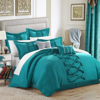 Chic Home Ruth 12 Piece Ruffled Comforter Set Turquoise